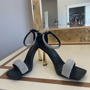 Chic Black and Silver Women's Heels